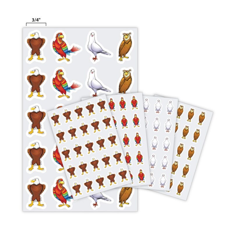 Stickers – Single Bird Style – Parrot – 1 inch (total of 50 stickers) -  Take Flight Learning
