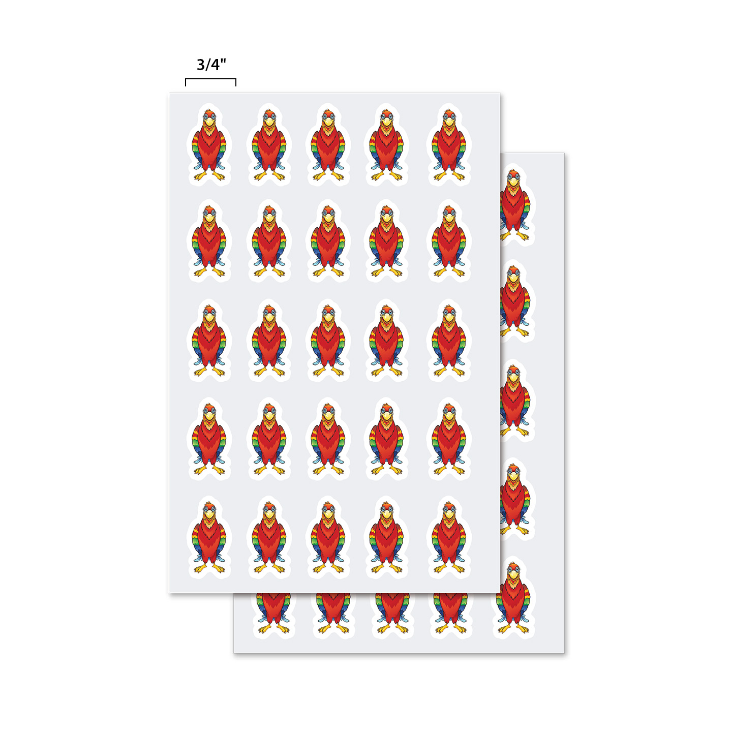 Stickers – Single Bird Style – Parrot – 3/4 inch (total of 50 stickers ...
