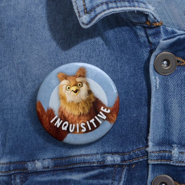 Owl Pin Buttons - "Inquisitive" - Image 4