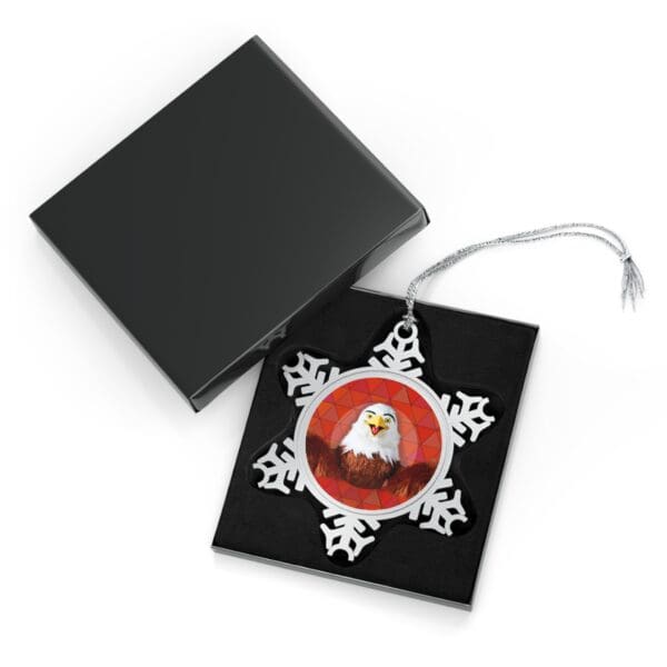 Eagle Pewter Snowflake Ornament - Image 2