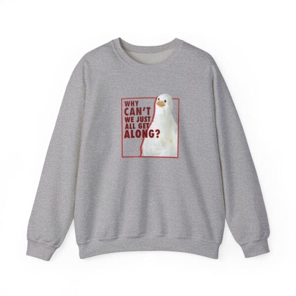 "Why Can't We All Just Get Along?" Dove Crewneck Sweatshirt - Image 4