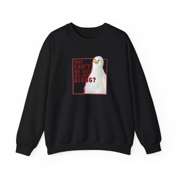 "Why Can't We All Just Get Along?" Dove Crewneck Sweatshirt - Image 2
