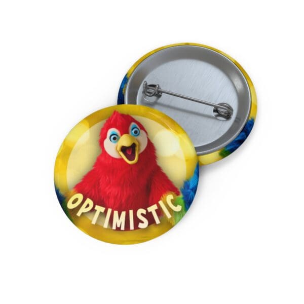 Parrot Pin Buttons - "Optimistic"