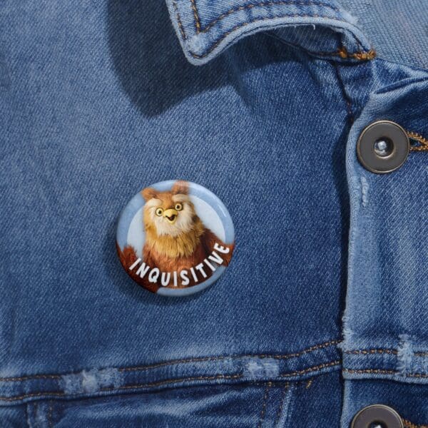 Owl Pin Buttons - "Inquisitive" - Image 2