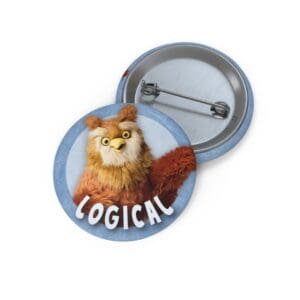 Owl Pin Buttons - "Logical"