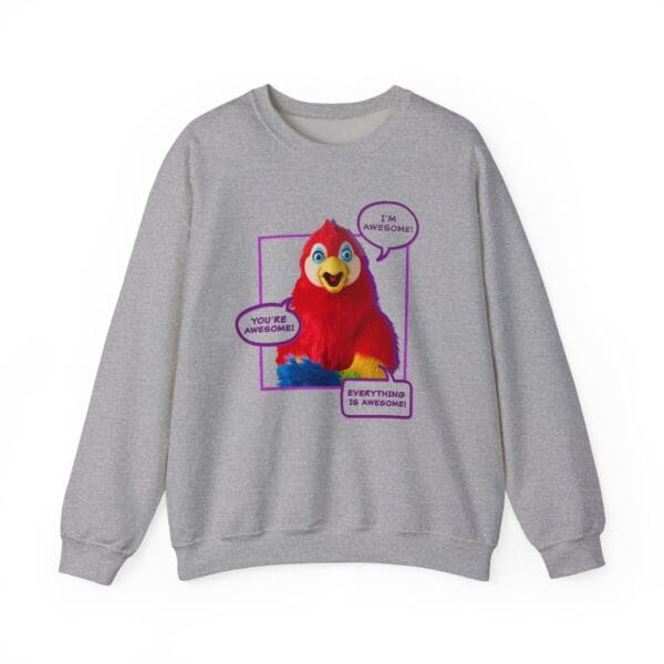 "I'm Awesome You're Awesome Everything Is Awesome" Parrot Crewneck Sweatshirt - Image 4