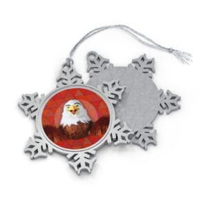 Eagle Pewter Snowflake Ornament