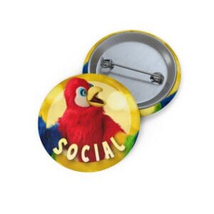 Parrot Pin Buttons - "Social"