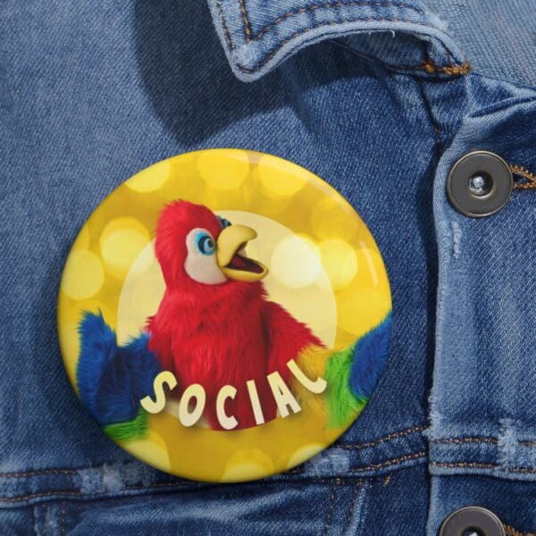 Parrot Pin Buttons - "Social" - Image 6