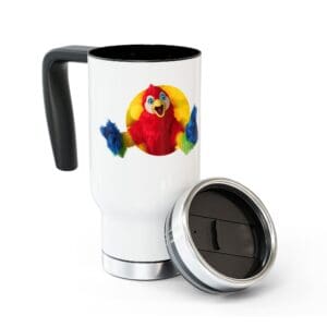 Parrot on Travel Mug with Handle, 14oz