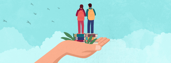 hand in sky with people on it