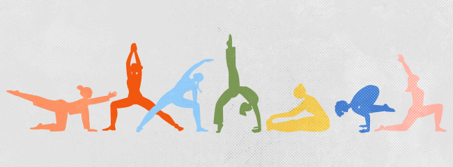 people in different yoga poses