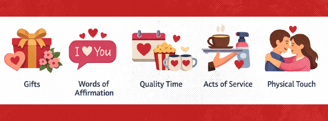 images reflecting the 5 love languages